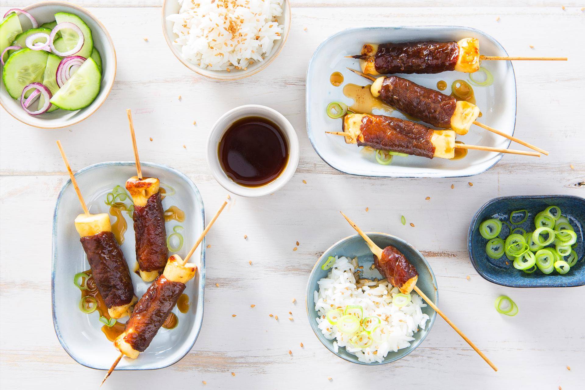 Rindfleischspieße in Teriyaki-Soße - Rezepte Easy Fry XL Surface | Tefal