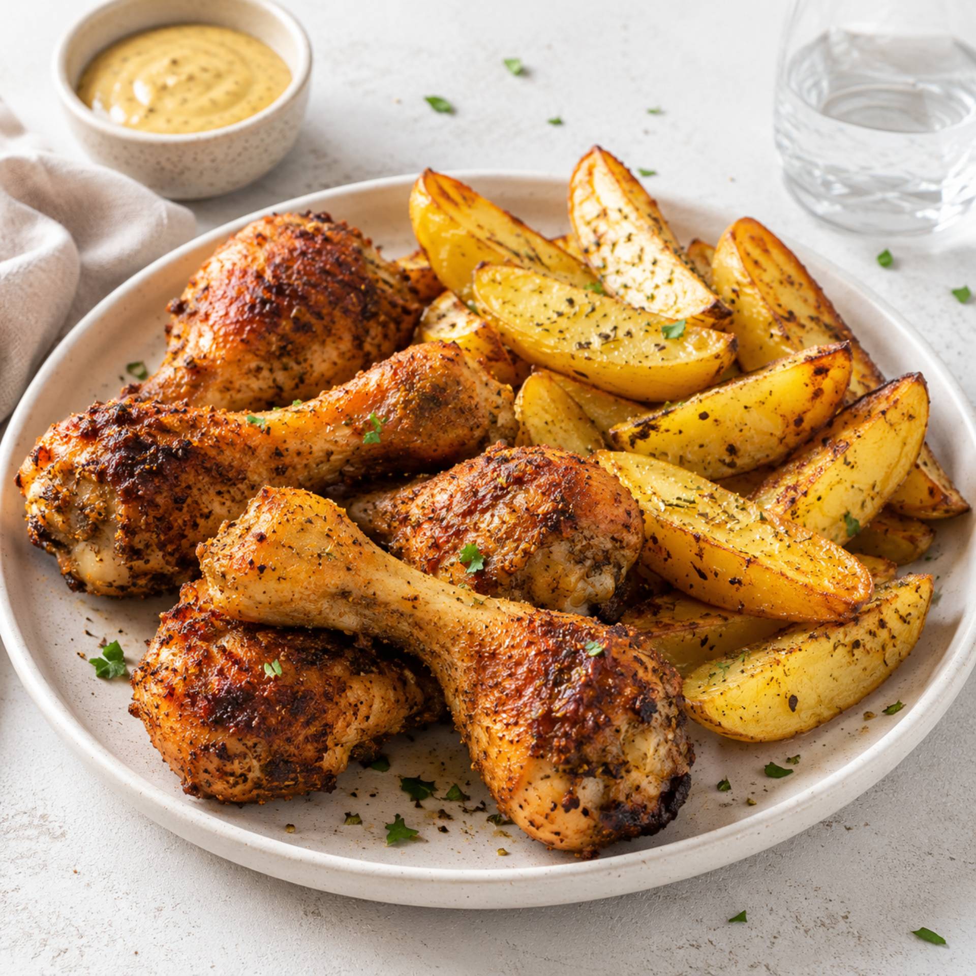 Hähnchenkeulen und Kartoffelecken - Rezepte Crisp&Go 3P | Tefal