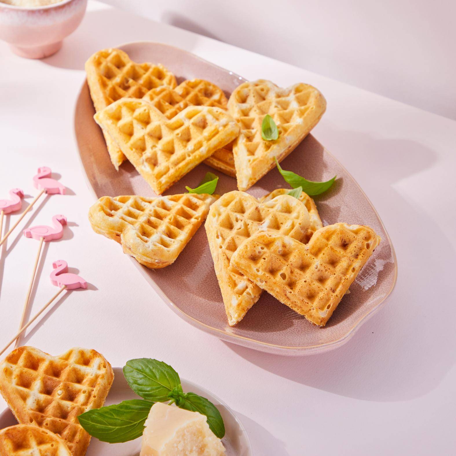 Herzwaffeln mit Parmesan und Rohschinken - Rezepte Snack Collection MECHANICAL | Tefal