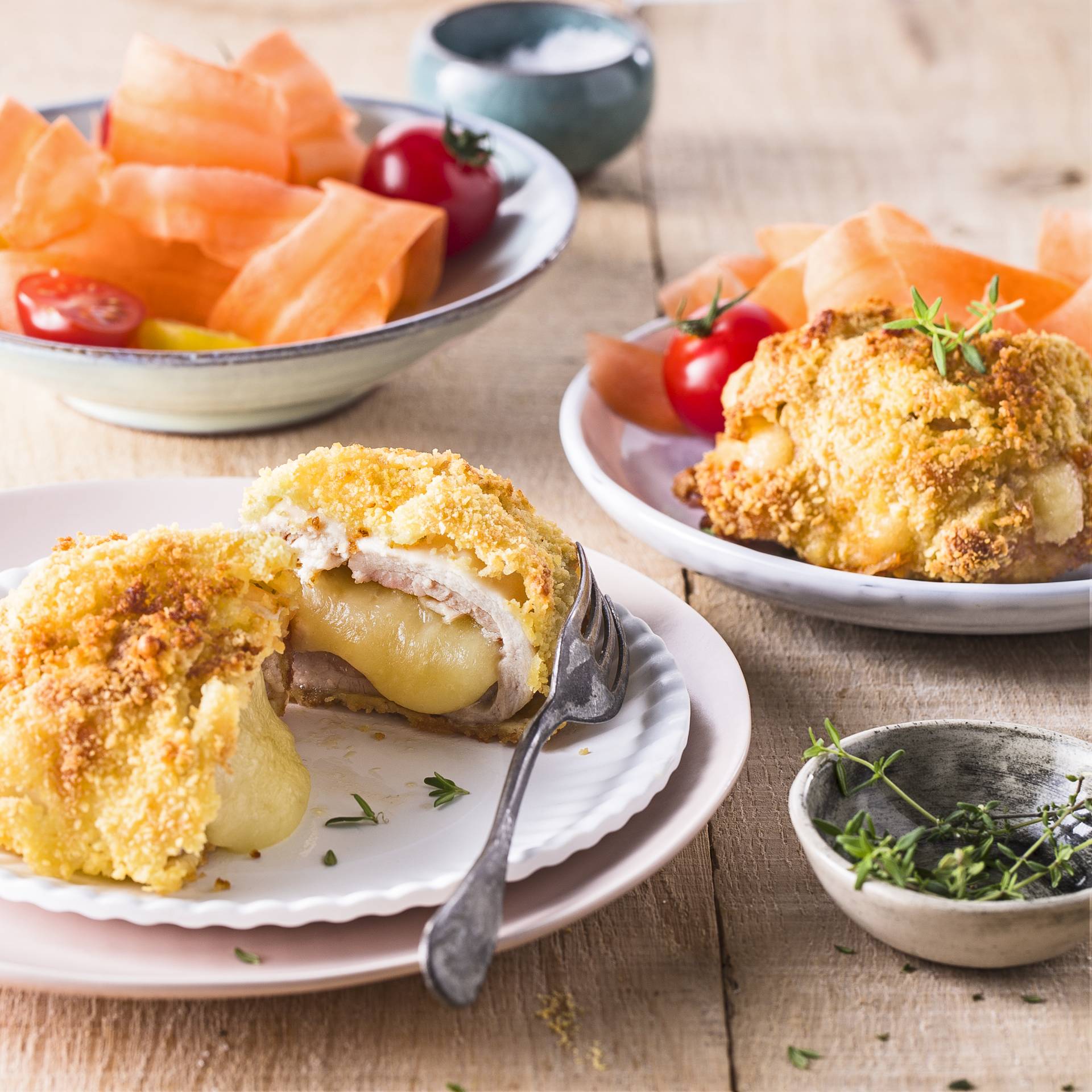 Hähnchen-Cordon-Bleu mit Mozzarella - Rezepte Actifry Genius XL | Tefal