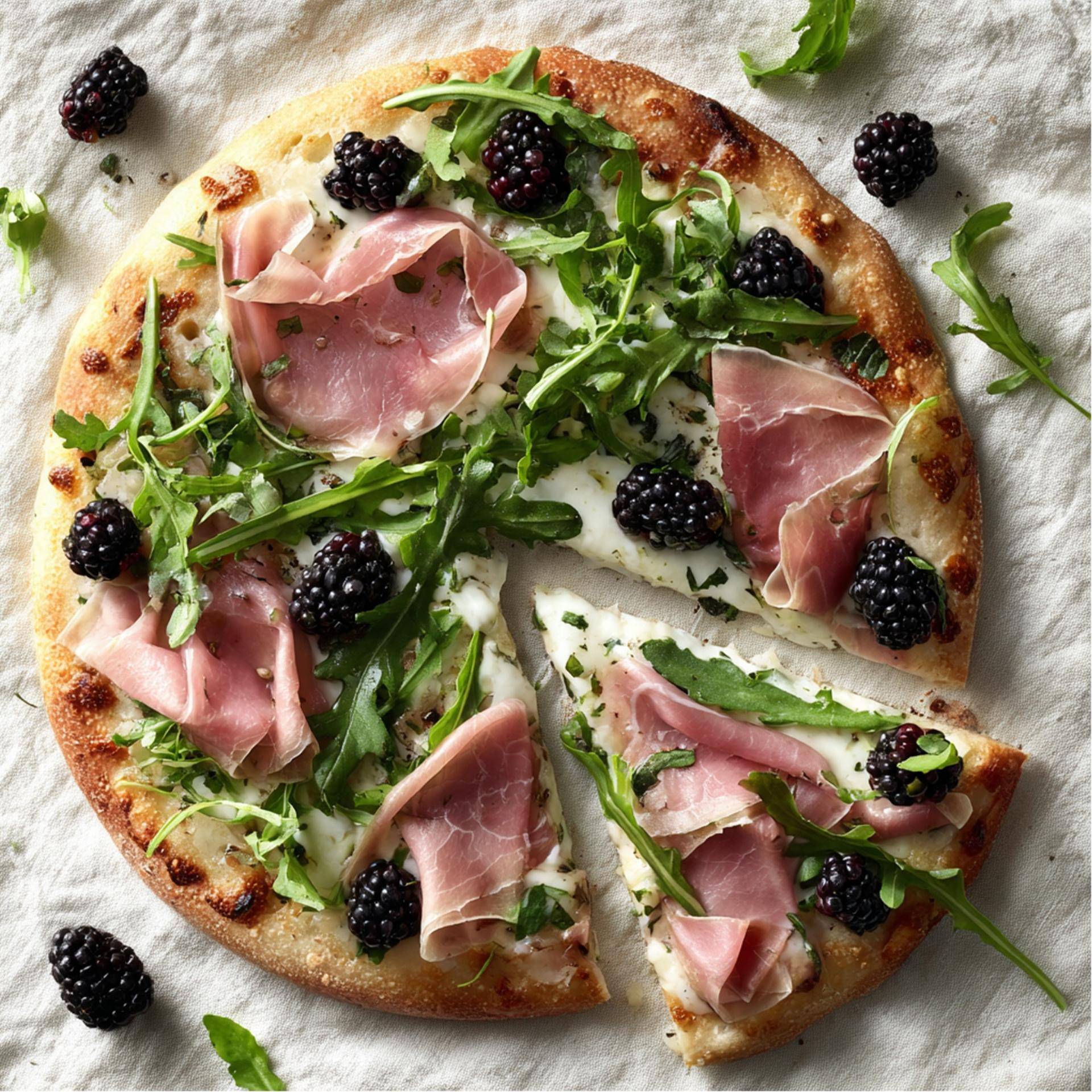 Ricotta, Brombeeren und Parmaschinken-Pizza - Rezepte Electric Pizza oven | Tefal