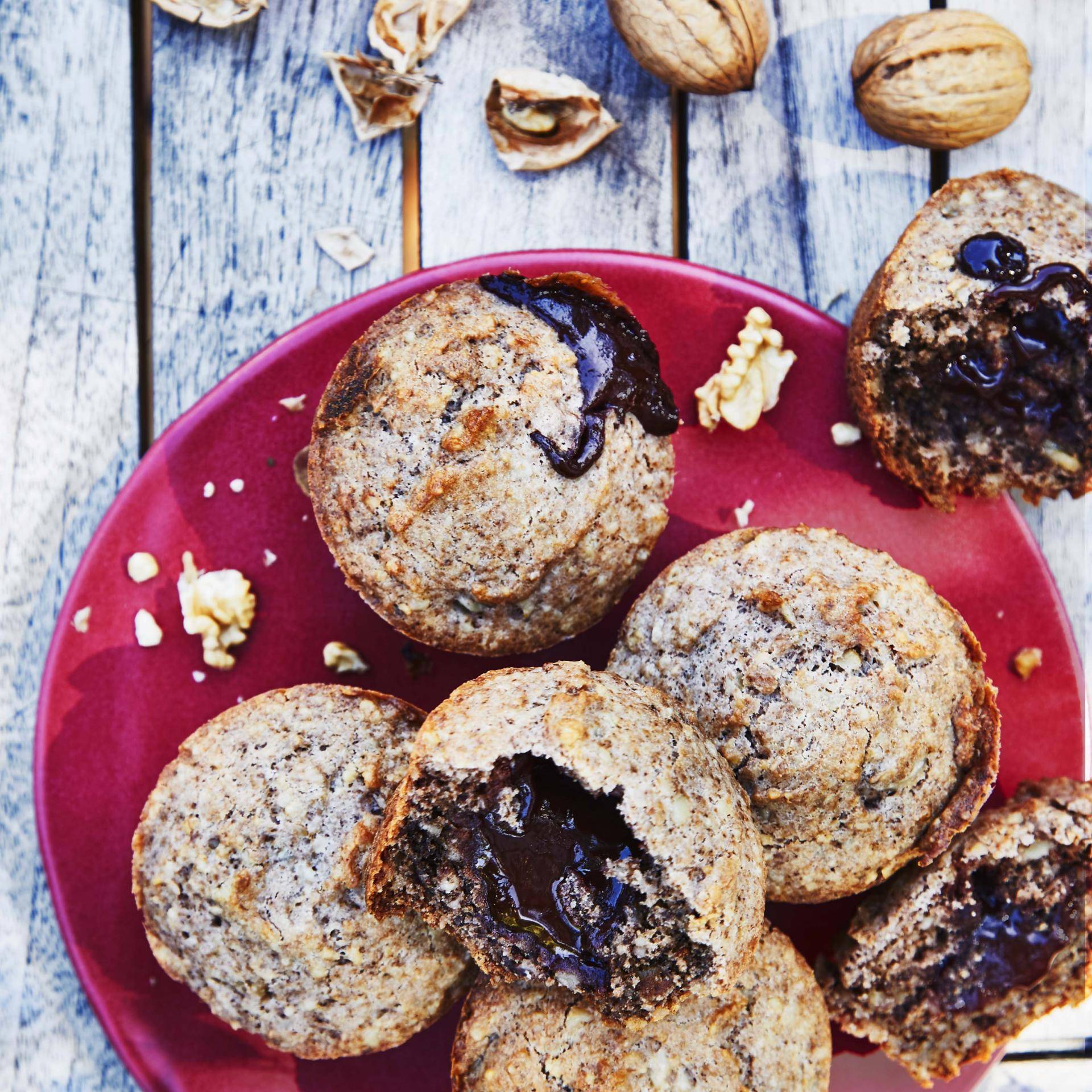 Walnussmuffins mit Schokoladenkern - Rezepte Cake Factory | Tefal