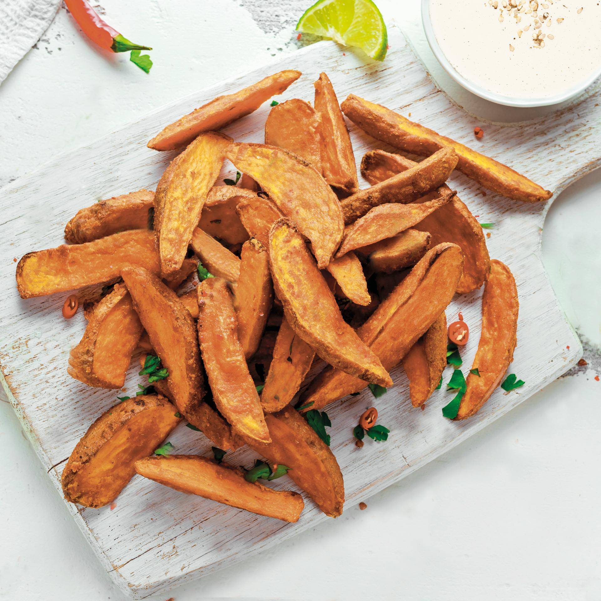 Gegrillte Süßkartoffel mit Tahinisauce - Rezepte Dual EasyFry&Grill | Tefal