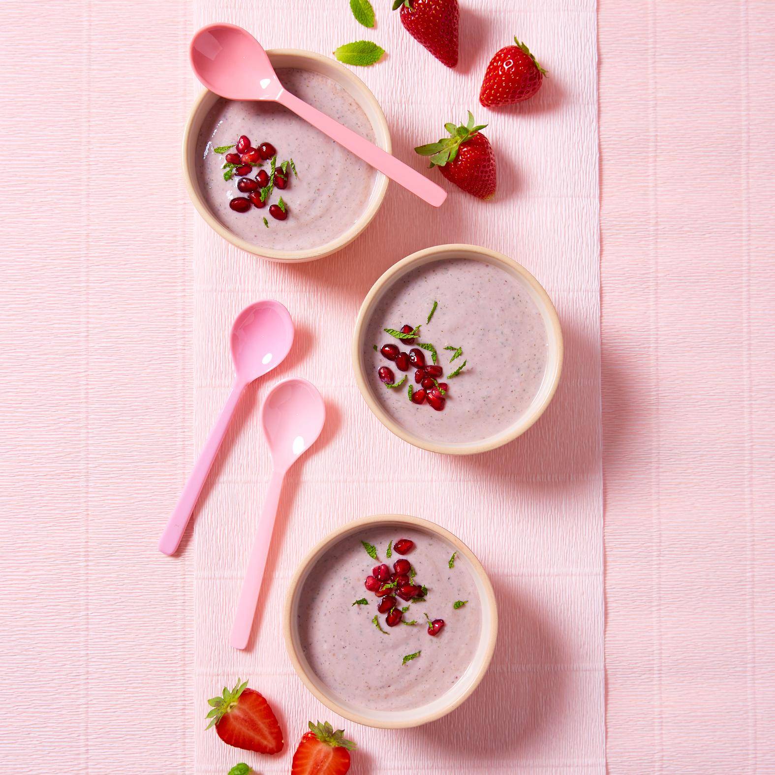 Erdbeer-Kokosnuss-Creme mit Minze und Tofu - Rezepte Perfectmix Cook | Tefal