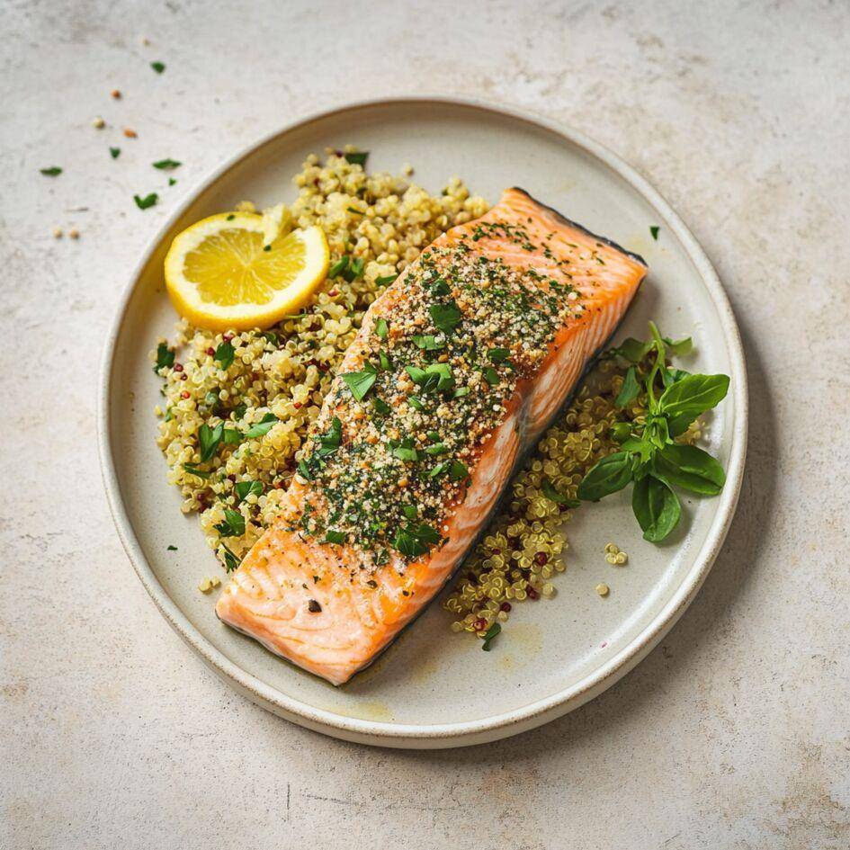 Lachs mit Kräuterkruste und Quinoa - Rezepte Smartcook Infinity Autostir | Tefal