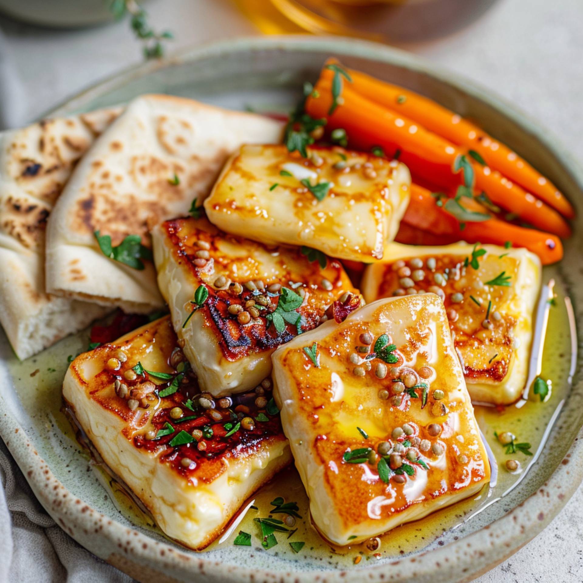 Honig gerösteter Halloumi - Rezepte Crisp&Go 3P | Tefal