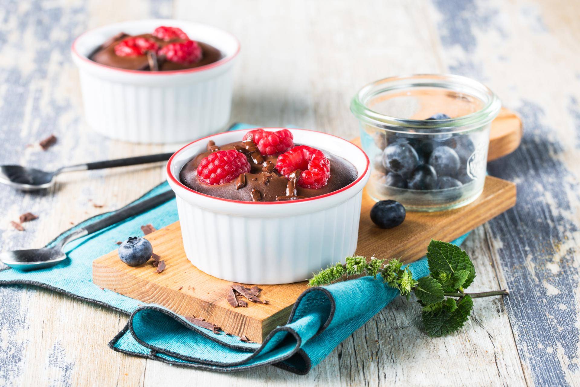 Zartbitterschokolade- und Himbeer-Fondants - Rezepte Easy fry Silence XL / Essential XL | Tefal