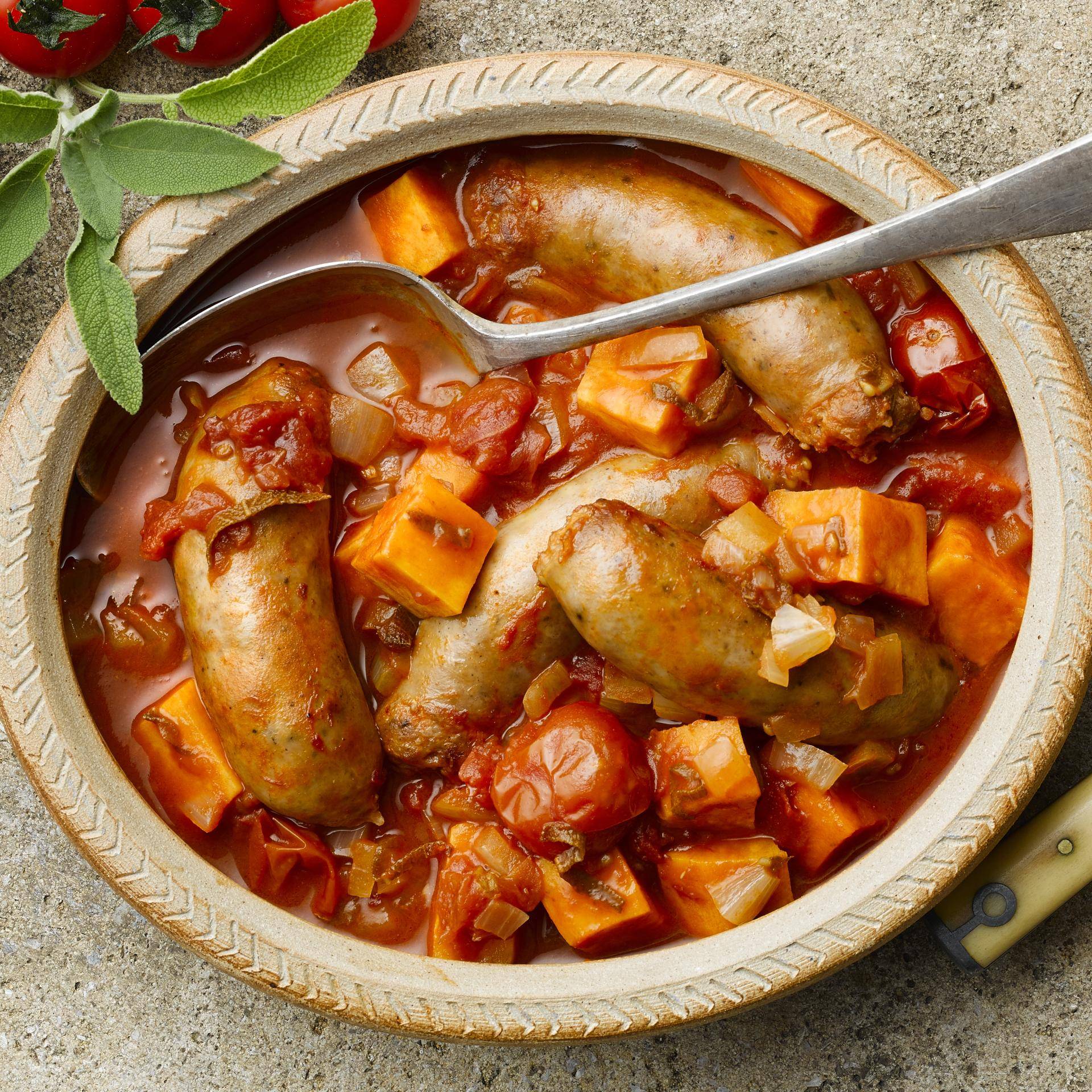 Eintopf mit Würstchen und Süßkartoffeln - Rezepte Turbo Cuisine | Tefal