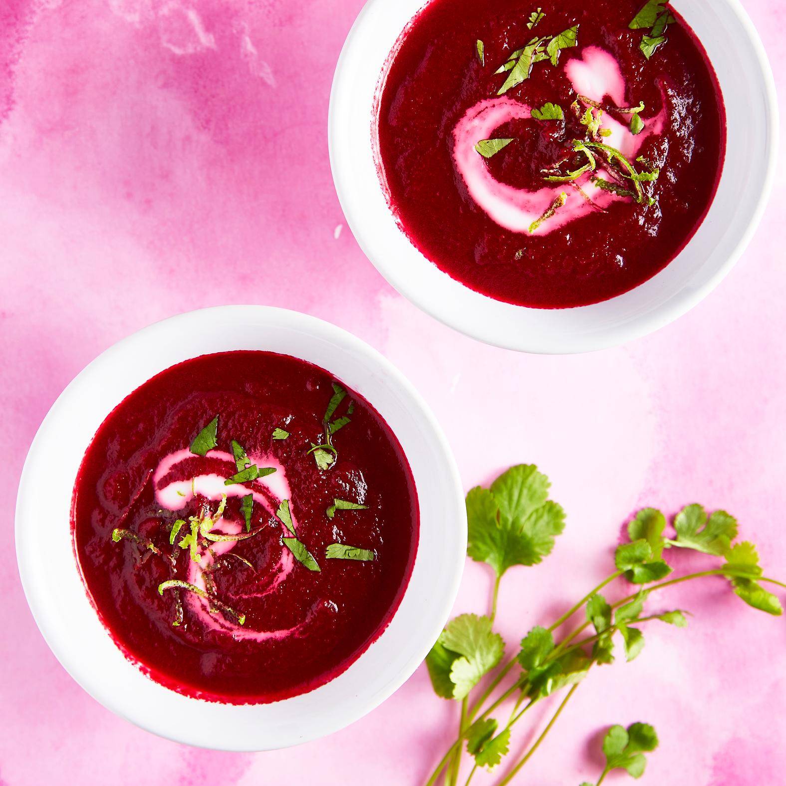 Vegane Suppe aus Roter Bete, Kokosnuss, Ingwer und Limette - Rezepte Perfectmix + | Tefal