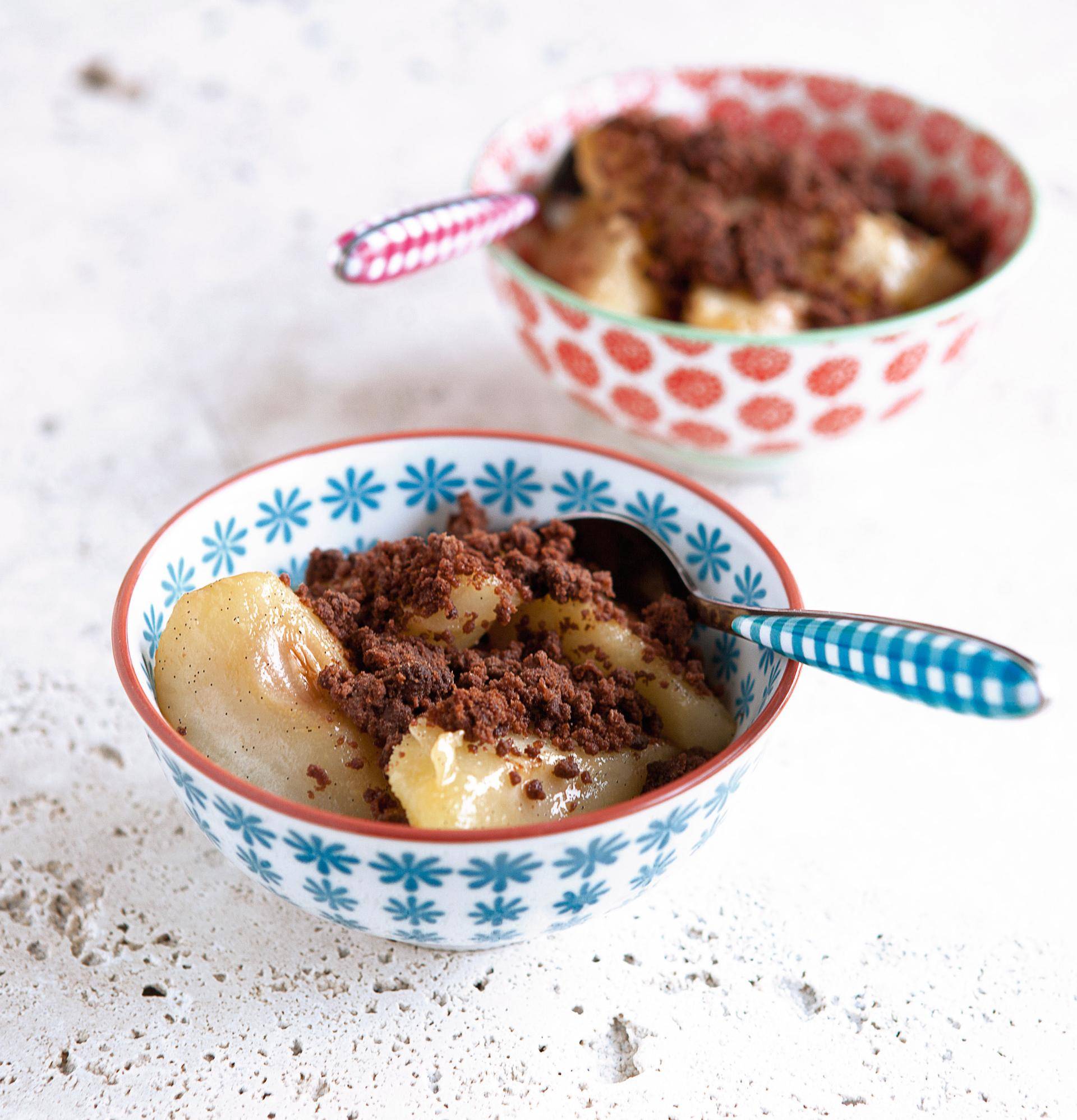 Kandierte Vanille-Birnen mit Crumble - Rezepte Actifry Express 1kg | Tefal