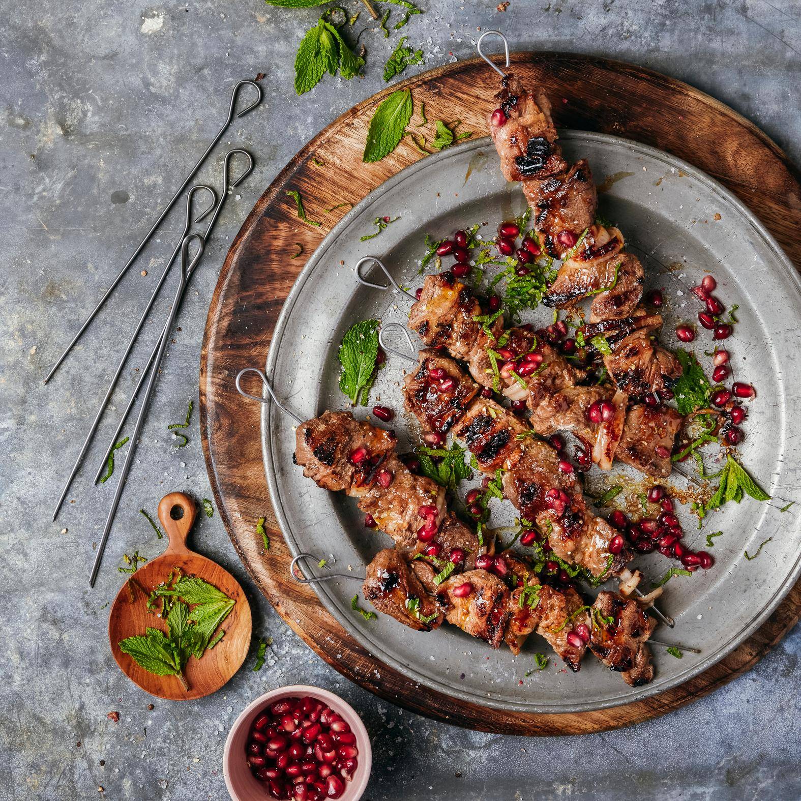 In Granatapfelsaft marinierte Schweinefleischspieße - Rezepte OptiGrill 4in1 XL | Tefal
