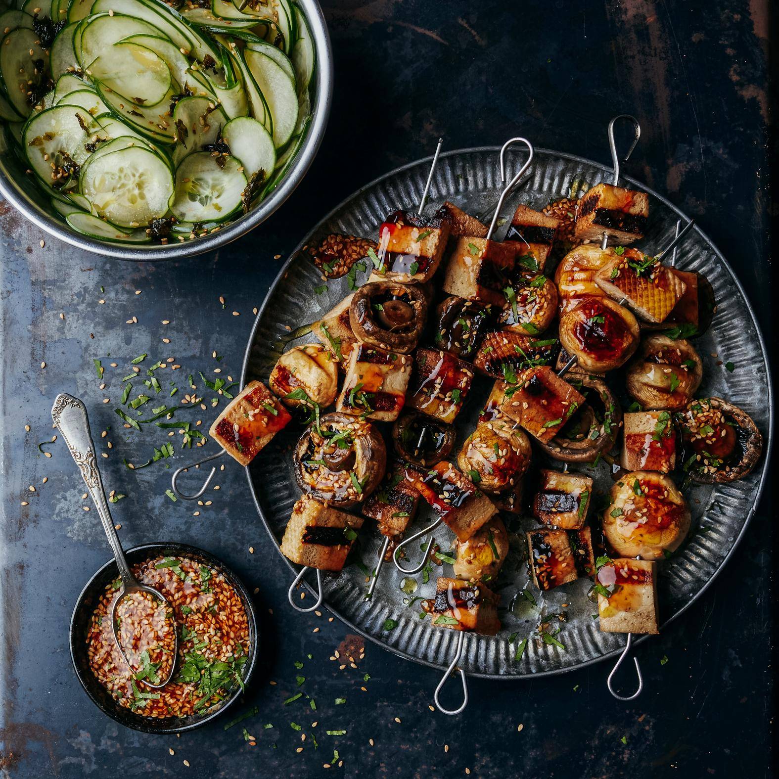 Tofu-Spieße mit Honig und geröstetem Sesam - Rezepte OptiGrill 2in1 | Tefal
