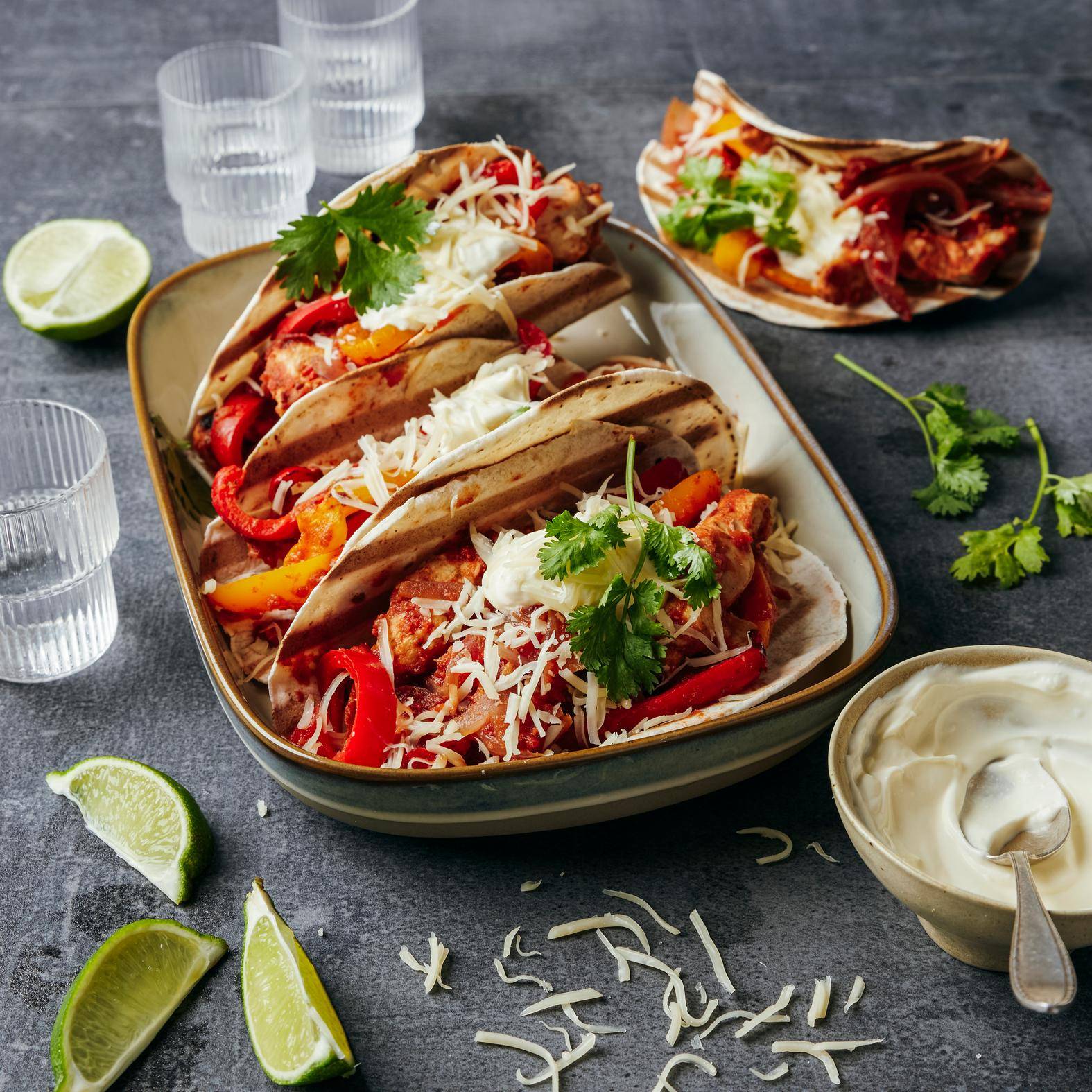 Fajitas mit Huhn und Paprika - Rezepte OptiGrill 4in1 XL | Tefal