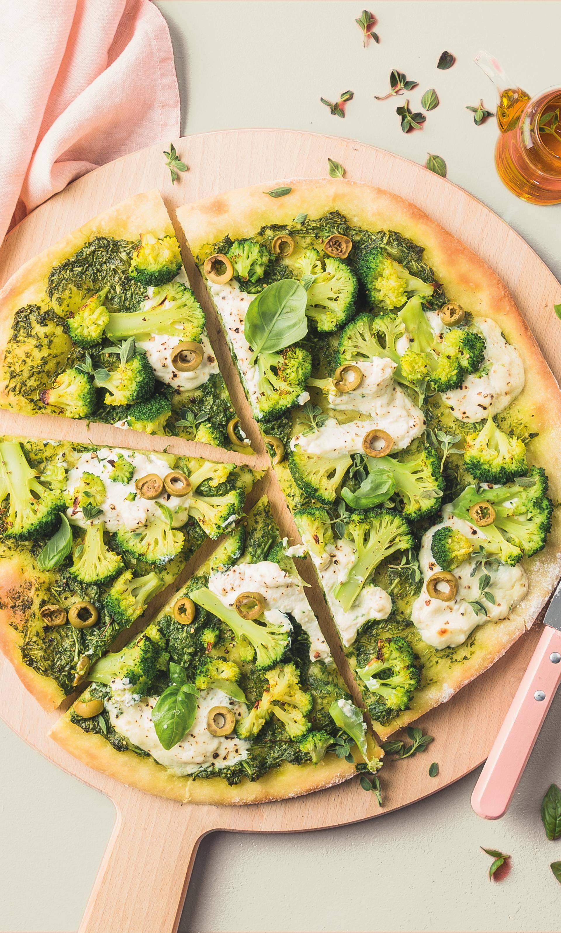 Weiße Pizza mit Ricotta und Brokkoli - Rezepte Easy Fry XL Surface | Tefal
