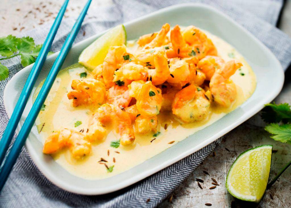 Garnelen mit Sahne und Curry - Rezepte Actifry Smart XL | Tefal