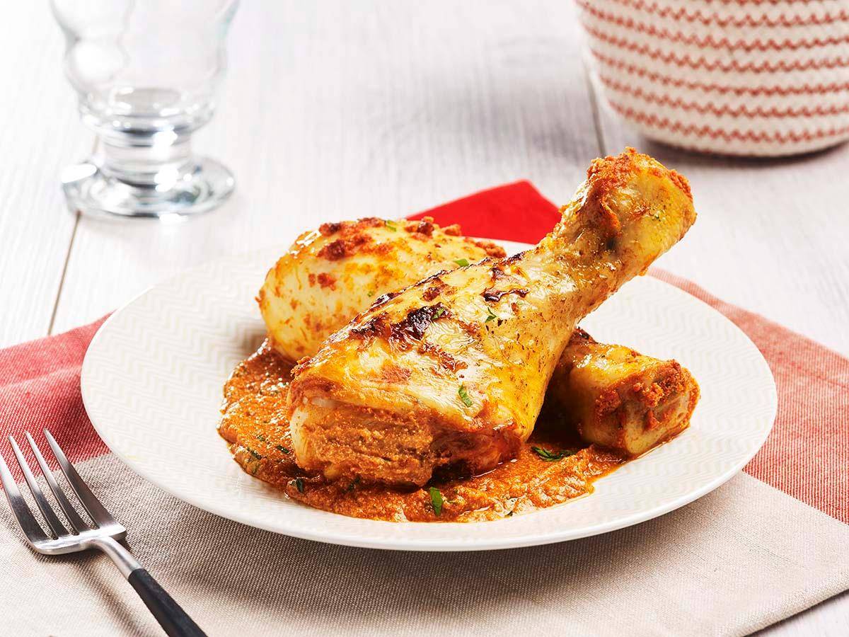 Hähnchenkeulen mit Tomate und Pesto - Rezepte Actifry Genius XL | Tefal