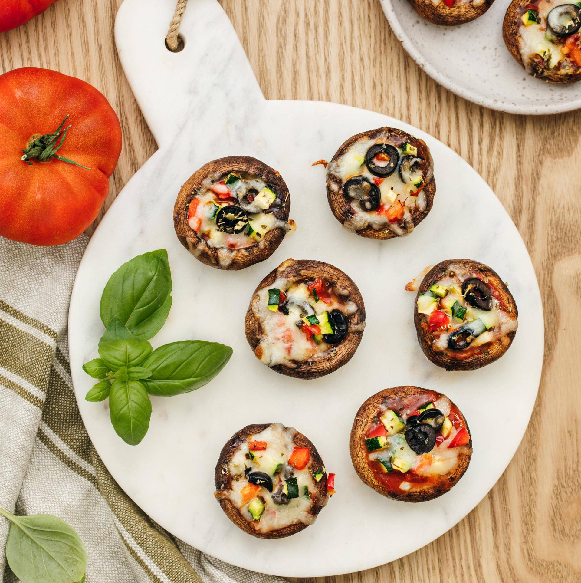Vegetarische Portobello-Pizzen - Rezepte EASY FRY OVEN & GRILL 9 in 1 | Tefal