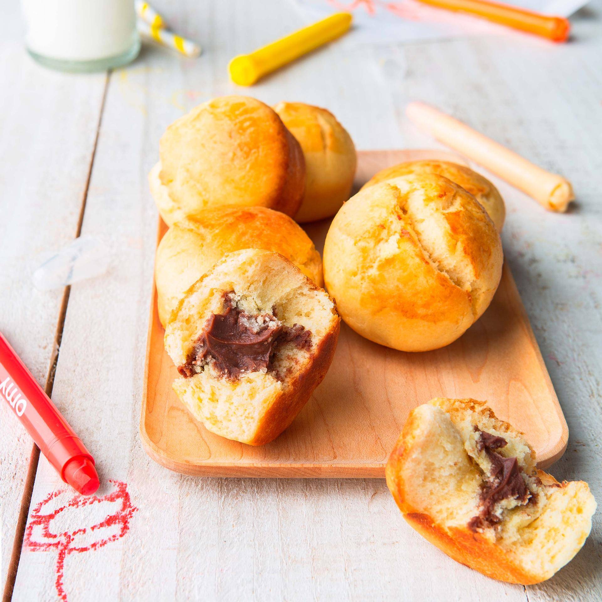 Brioches gefüllt mit Milchschokolade - Rezepte Cake Factory | Tefal