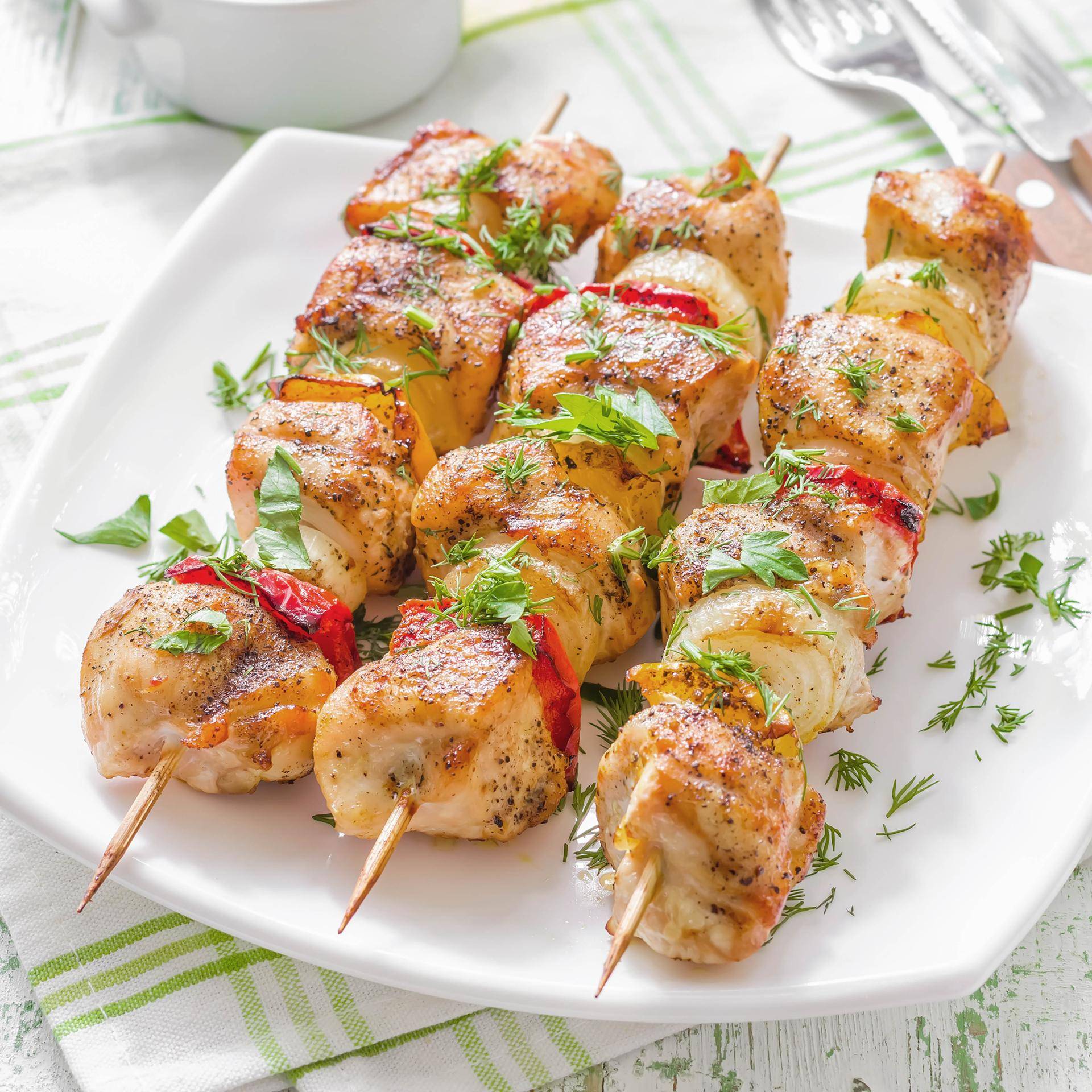 Hähnchen-Paprika-Spieße - Rezepte Dual EasyFry&Grill | Tefal