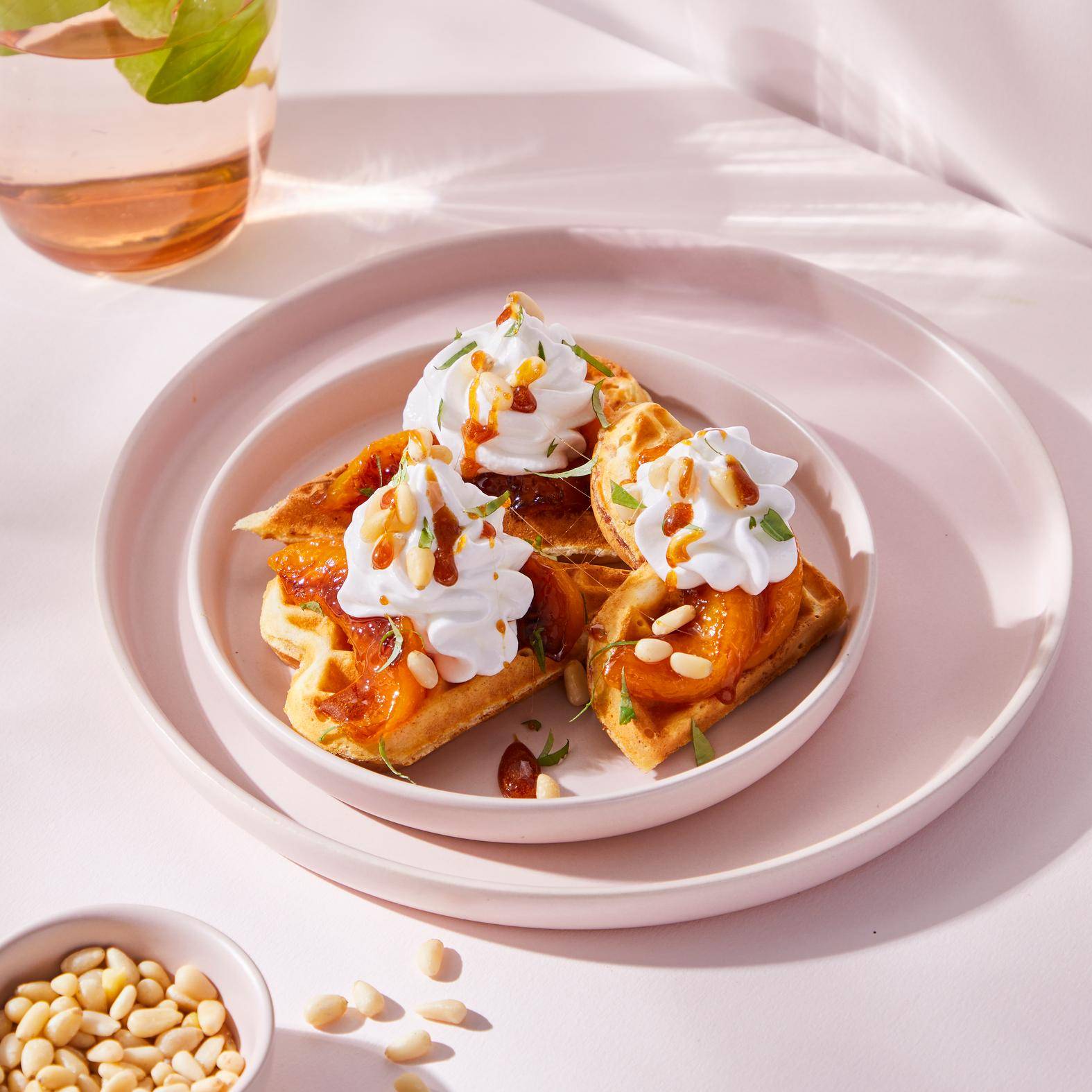 Herzwaffeln mit karamellisiertem Pfirsich - Rezepte Snack Collection MECHANICAL | Tefal