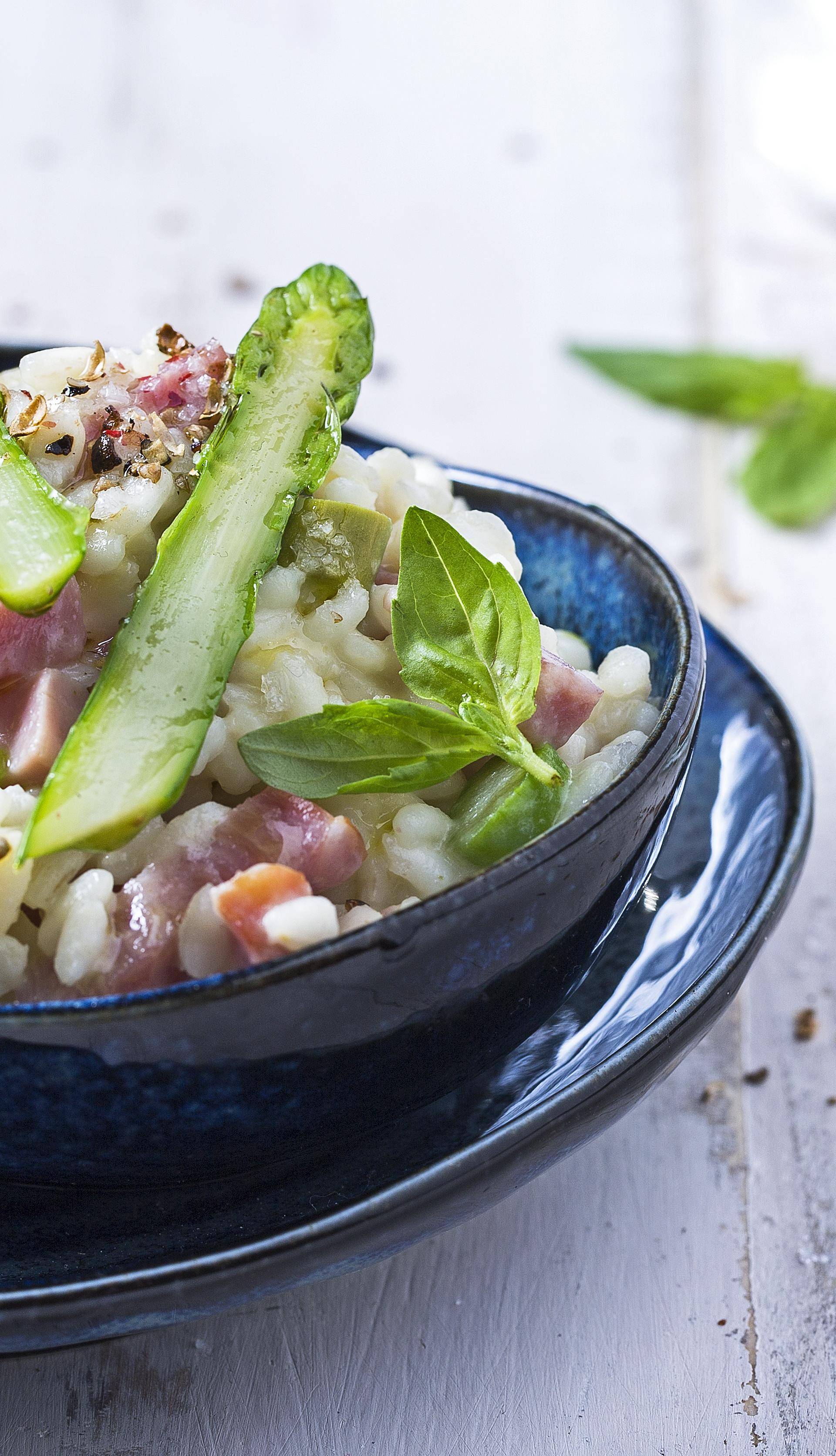 Cremiges Risotto mit grünem Spargel und Bacon - Rezepte Multicook actifry | Tefal