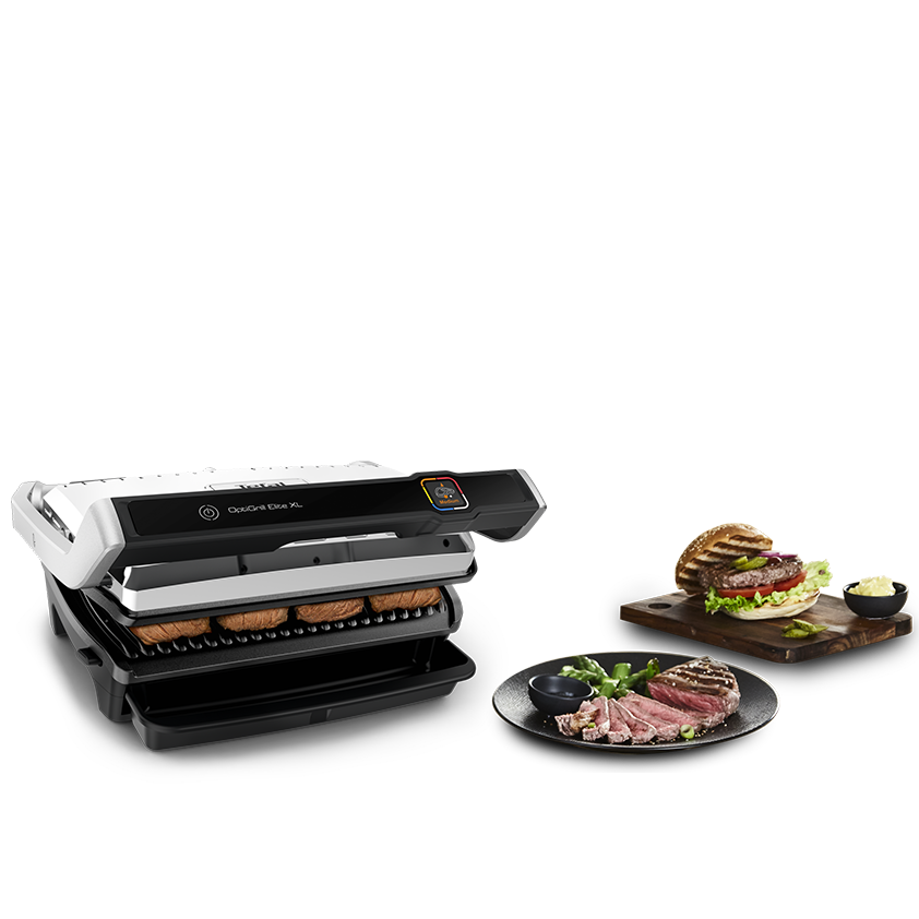 Optigrill Elite XL im Set mit passender Backschale und Reinigungsbürste